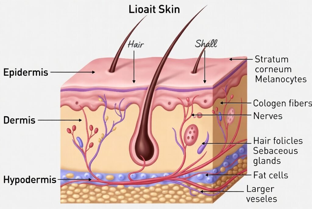 The three main skin layers