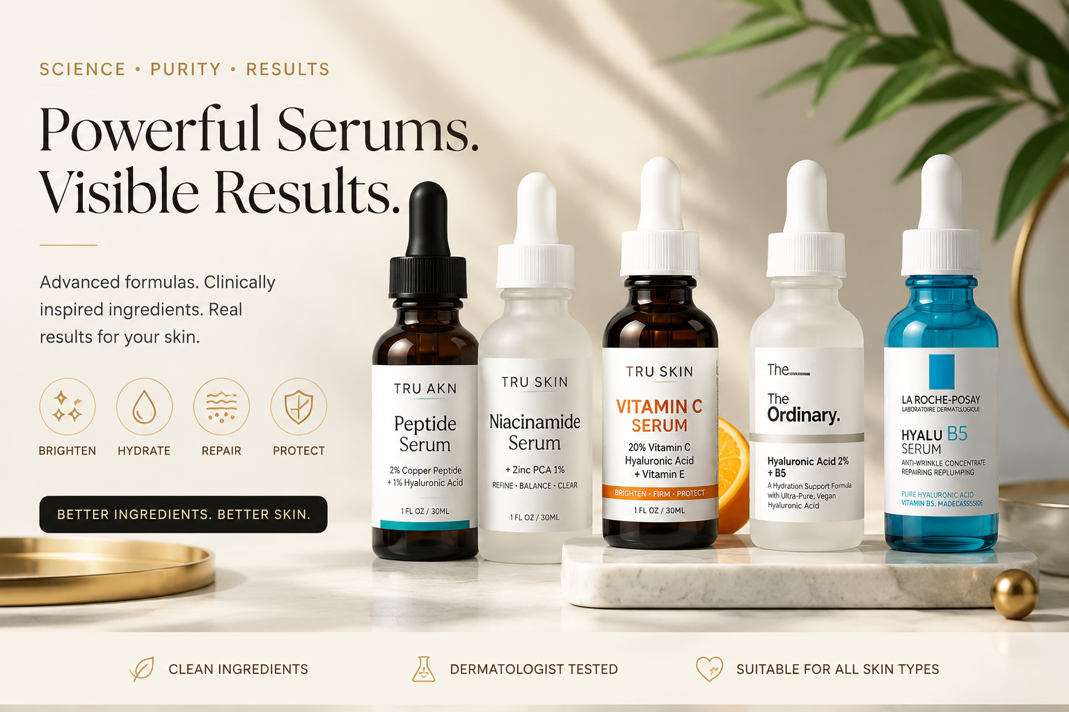 Retinol, vitamin C, and peptides — the order that actually works for skin barrier repair